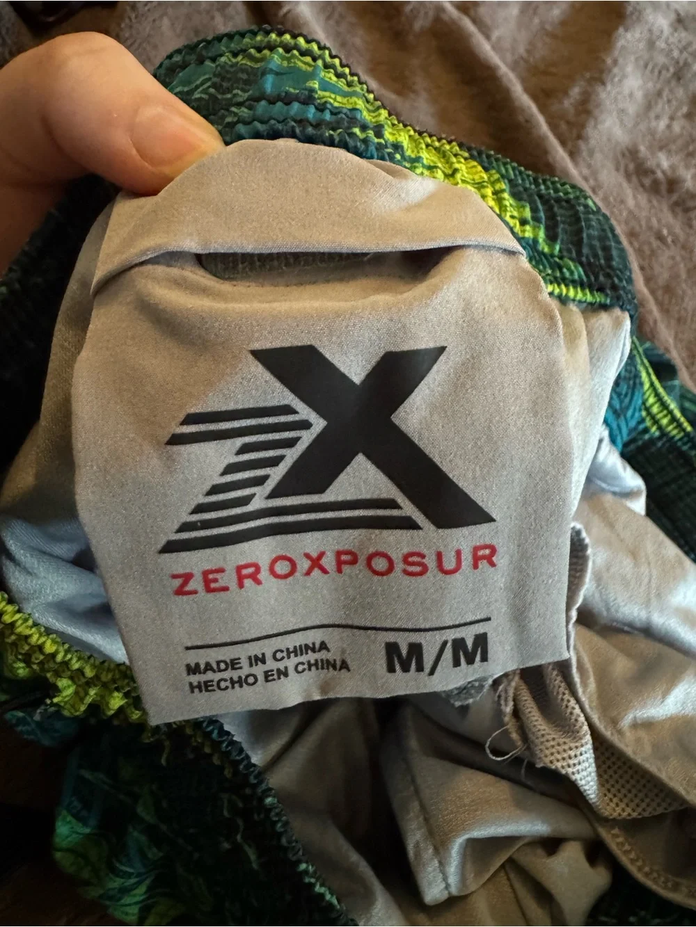 ZeroXposur Teal & Yellow Tropical Leaf Swim Shorts